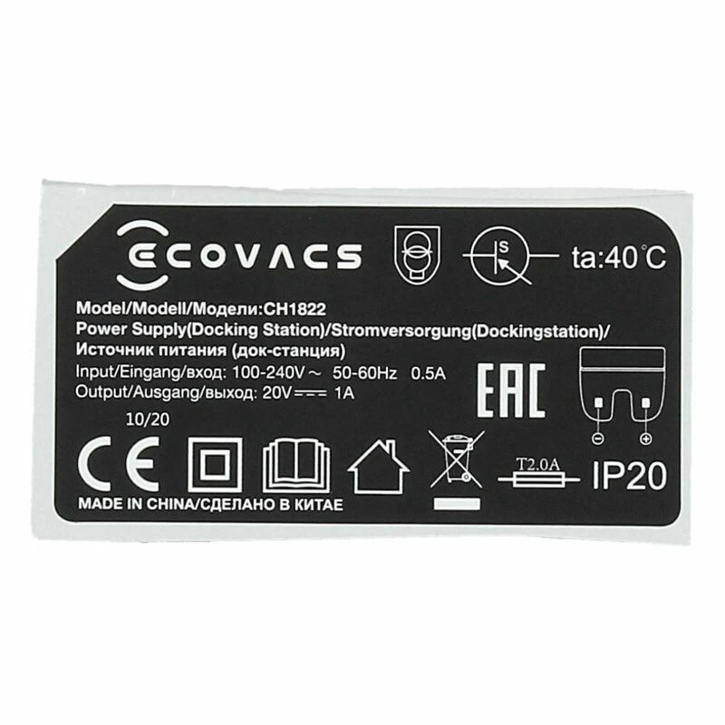 Etikett Für Ladestation (Neues Logo) Ecovacs 201-1815-0044 Für Staubsauger-Roboter 3 Etikett Für Ladestation (Neues Logo) Ecovacs 201-1815-0044 Für Staubsauger-Roboter